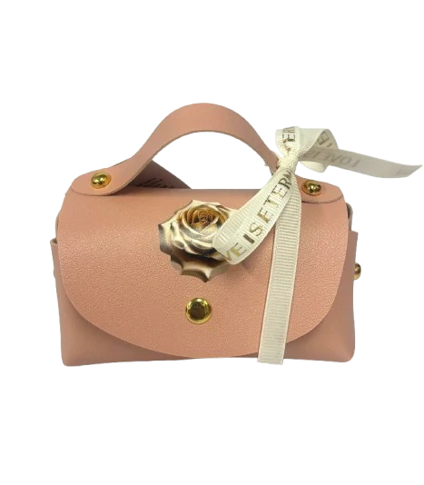 Talianske čokoládové pralinky - PINK - KABELKA KOŽA STUHA