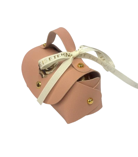 Talianske čokoládové pralinky - PINK - KABELKA KOŽA STUHA