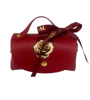 Talianske čokoládové pralinky - RED - KABELKA KOŽA STUHA